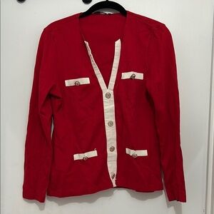 Red and Cream Women's Jacket